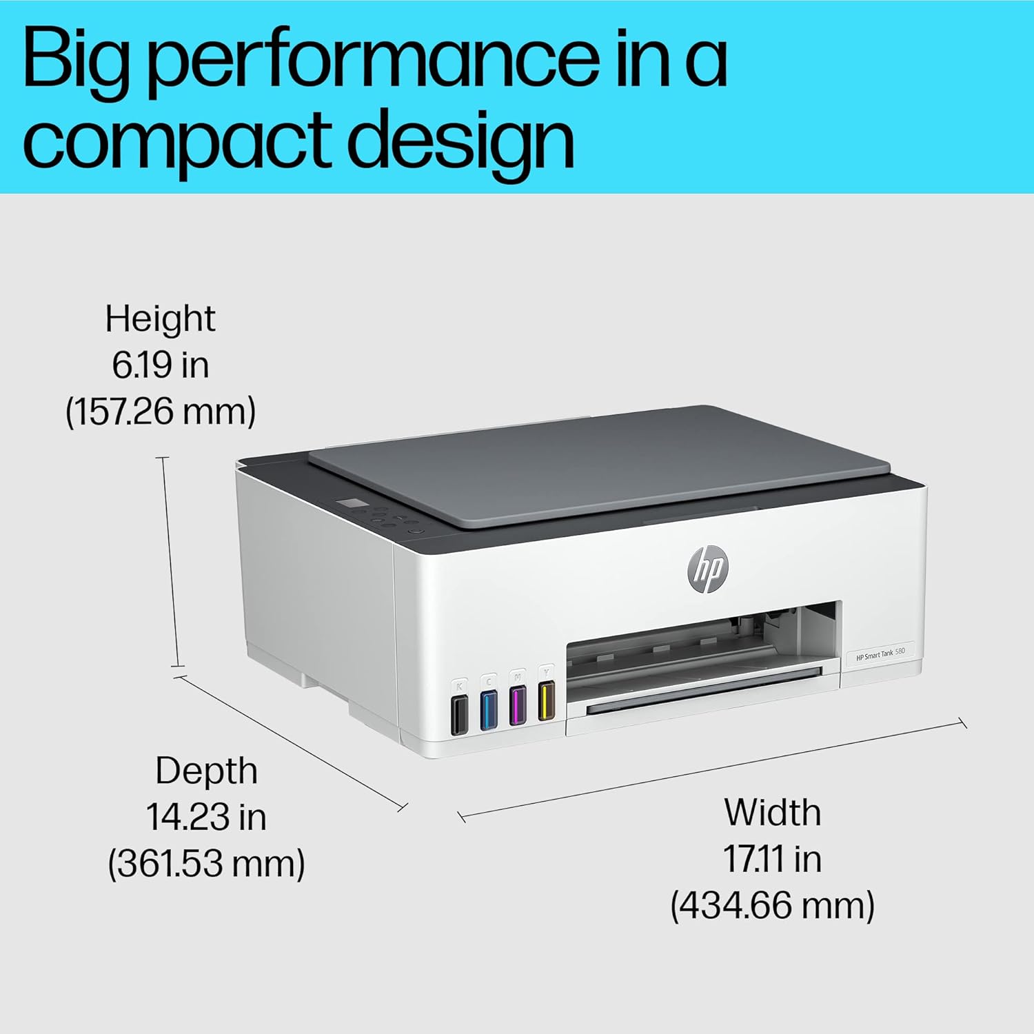 HP Smart Tank 580 All-in-One WiFi Colour Printer | 1 Extra Black Ink Bottle | 1+1 Year Extended Warranty on Registration - Image 3