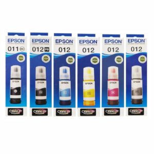 Epson 011 & 012 Printer (Photo Black, Black, Cyan, Yellow, Magenta, Grey Color Ink Bottle)